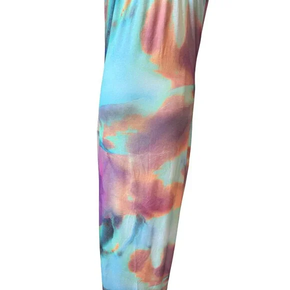 PrettyLittleThing Multicolor Maternity Abstract Print Cowl Neck Maxi Dress NWT - Picture 13 of 16